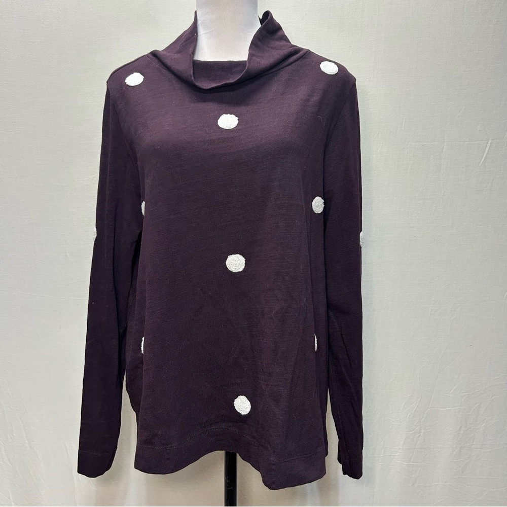 LOFT women's dotted mock neck top M
